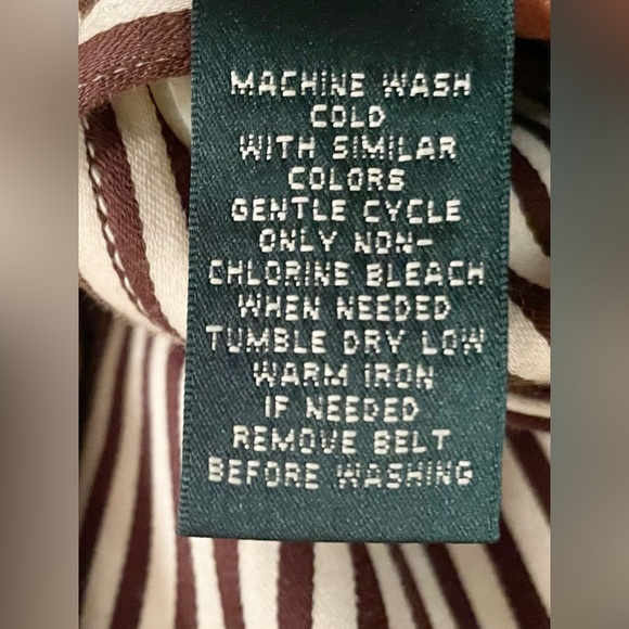 Lauren Ralph Lauren Women's Double Breasted Trench Coat Striped Coat Large - Picture 13 of 15